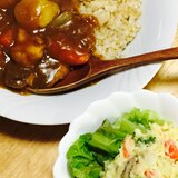 圧力鍋で時短☆カレー&ポテサラ